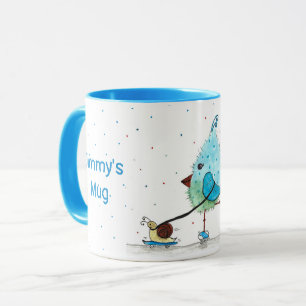 Whimsical Skating Bird Mug for Boys
