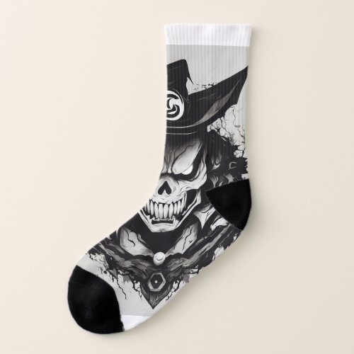 Whimsical Skeleton Cartoon Premium Sticker Vector Socks