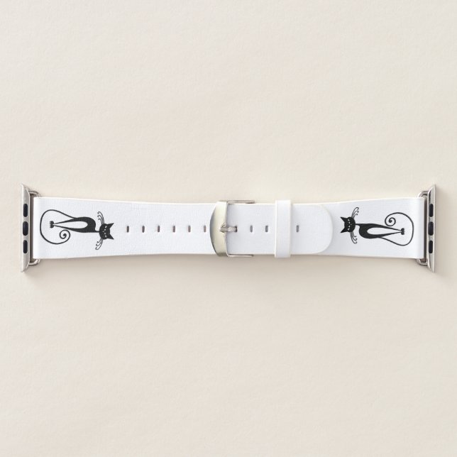 Whimsical Skinny Black Cat Apple Watch Band (Band)