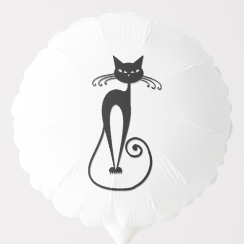 Whimsical Skinny Black Cat Balloon