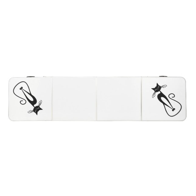Whimsical Skinny Black Cat Beer Pong Table (Top)