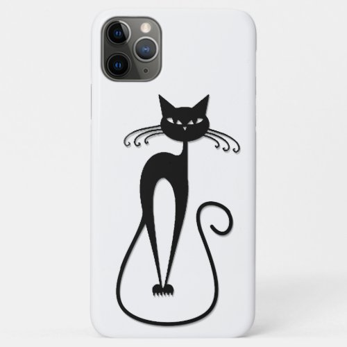 Whimsical Skinny Black Cat iPhone 11 Pro Max Case