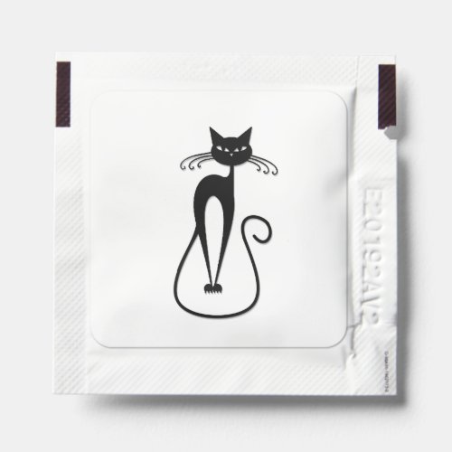 Whimsical Skinny Black Cat Hand Sanitizer Packet