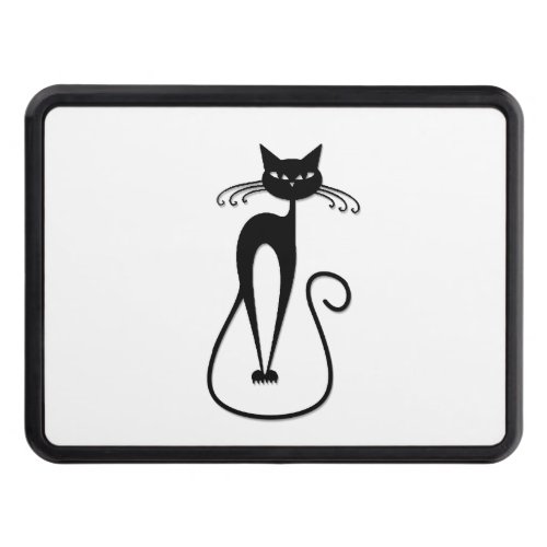 Whimsical Skinny Black Cat Hitch Cover