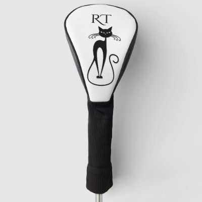 Whimsical Skinny Black Cat Monogram
