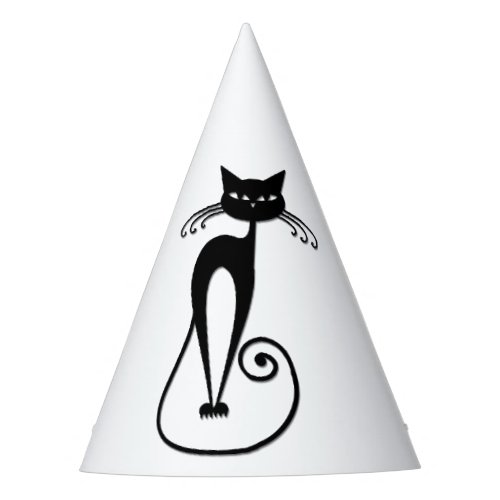 Whimsical Skinny Black Cat Party Hat