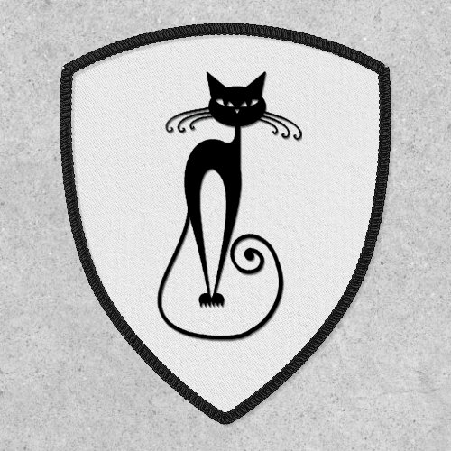 Whimsical Skinny Black Cat Patch