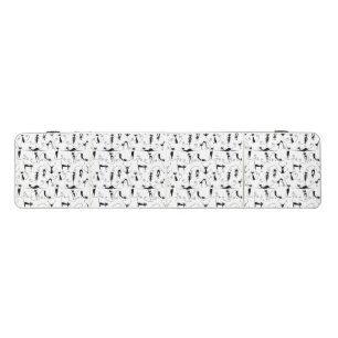 Whimsical Skinny Black Cat Pattern Beer Pong Table