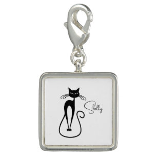 Whimsical Skinny Black Cat Personal Charm