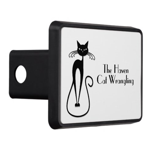 Whimsical Skinny Black Cat Personal Hitch Cover