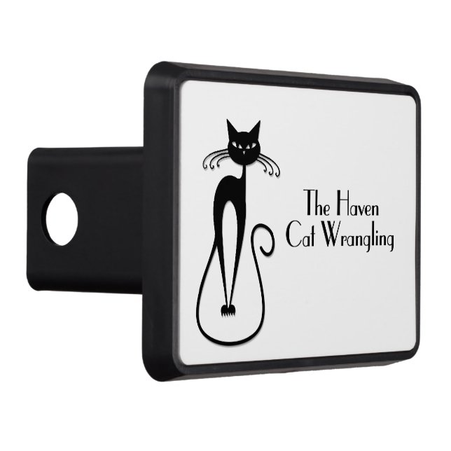 Whimsical Skinny Black Cat Personal Hitch Cover (Right)