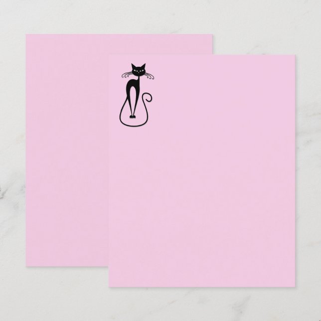 Whimsical Skinny Black Cat Pink (Front/Back)