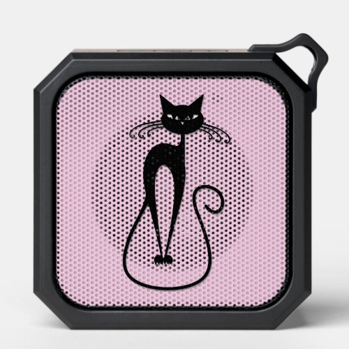 Whimsical Skinny Black Cat Pink Bluetooth Speaker