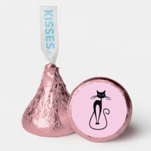Whimsical Skinny Black Cat Pink Hershey®'s Kisses®