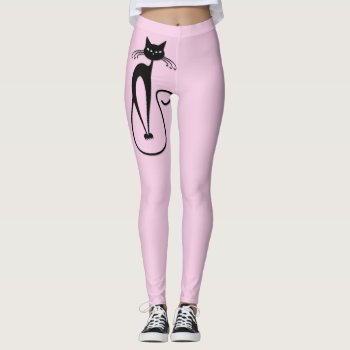 Whimsical Skinny Black Cat Pink