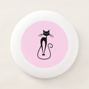 Whimsical Skinny Black Cat Pink Wham-O Frisbee