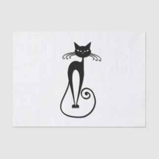 Whimsical Skinny Black Cat Tissue Paper