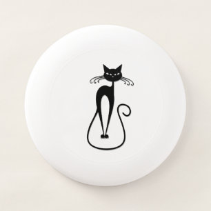 Whimsical Skinny Black Cat Wham-O Frisbee