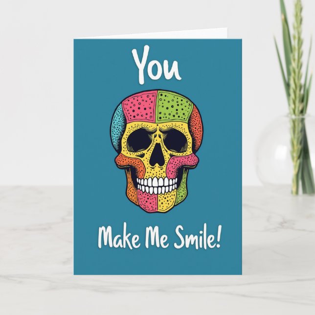 Whimsical Skull Birthday Card (Front)