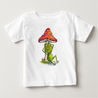 Whimsical Sleeping Frog Under a Mushroom