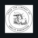 Whimsical Sleeping Unicorn Mushroom Library Book Self-inking Stamp<br><div class="desc">Transform your books into enchanted treasures with this whimsical unicorn book stamp! This dreamy design features a sleeping baby unicorn curled under a charming toadstool, surrounded by delicate butterflies and leafy ferns—a perfect personalized bookplate stamp for: Young readers & parents creating magical reading memories. Fantasy book lovers who adore unicorns,...</div>