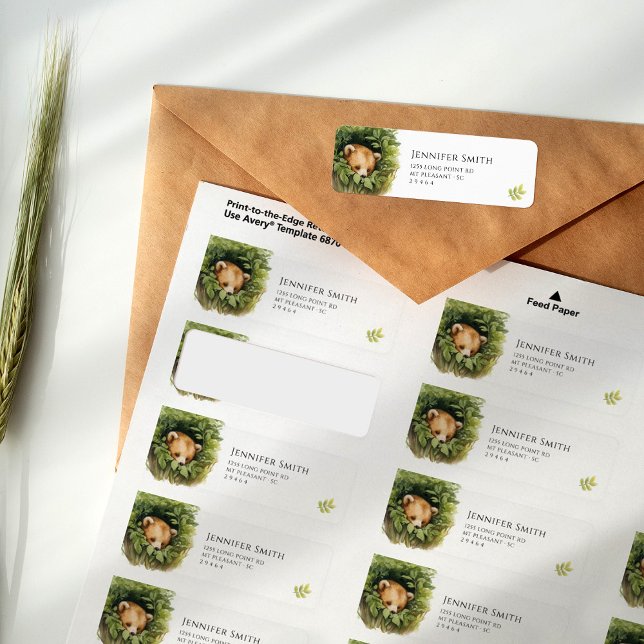 Whimsical Sleepy Baby Bear Baby Shower  Label (Creator Uploaded)