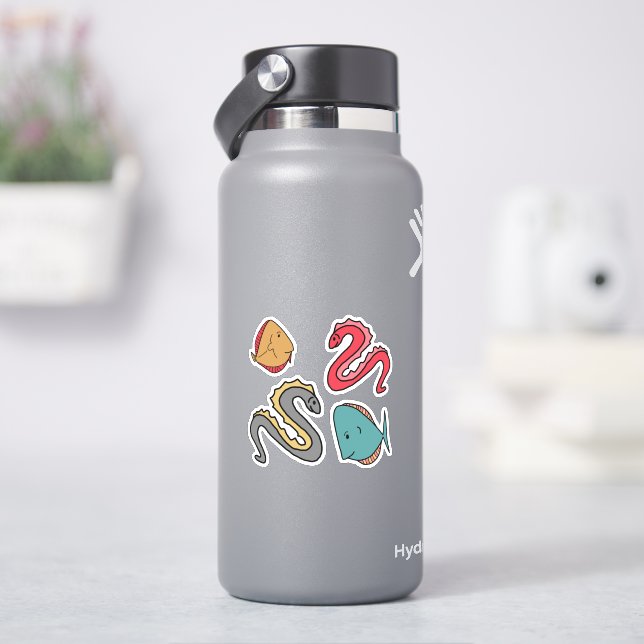Whimsical Small fishes and Eels Sticker (HydroFlask)