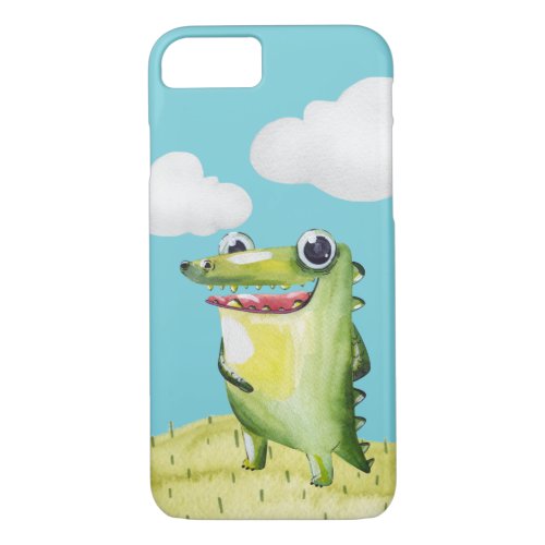 Whimsical Smiling Gator iPhone 87 Case