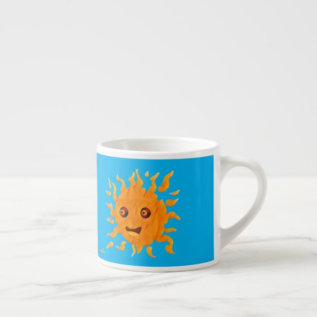Whimsical Smiling Sun Espresso Cup (Right)