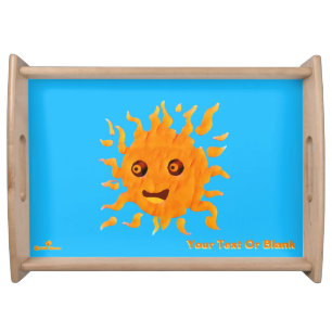 Whimsical Smiling Sun Serving Tray