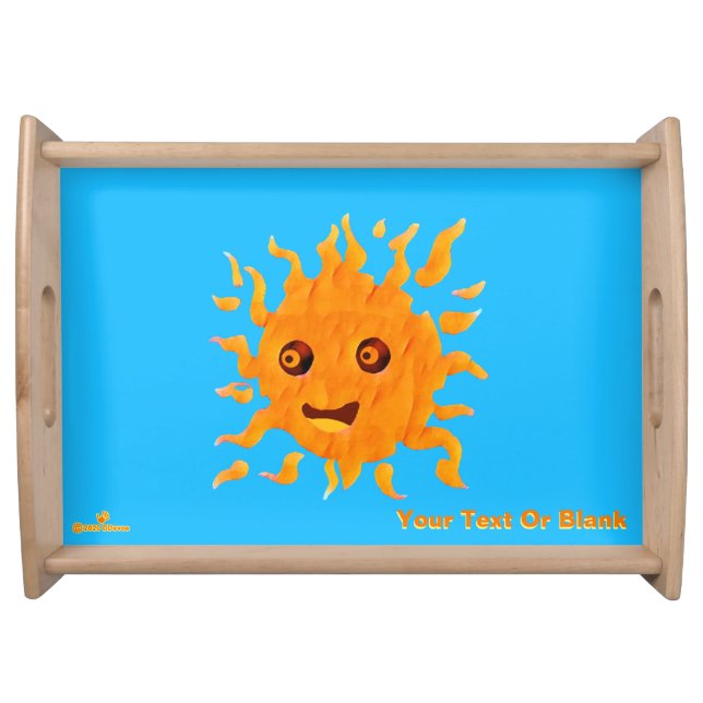 Whimsical Smiling Sun Serving Tray (Front)