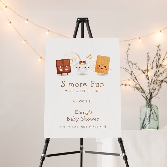 Whimsical S'more Fun Baby Shower Welcome Sign (In Situ (Stand))