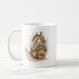 Whimsical Snail House Cottagecore Sticker Coffee Mug