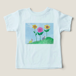 Whimsical Snails & Colorful Flowers Toddler T-shirt