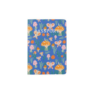 Whimsical Snails Mushrooms Butterflies Forest Passport Holder