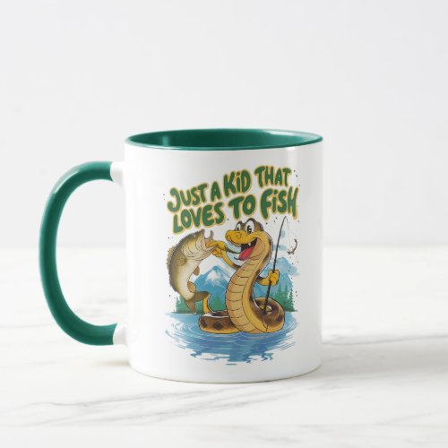 Whimsical Snake and Fish T_Shirt Mug