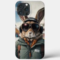 Whimsical Snowboarding Bunny