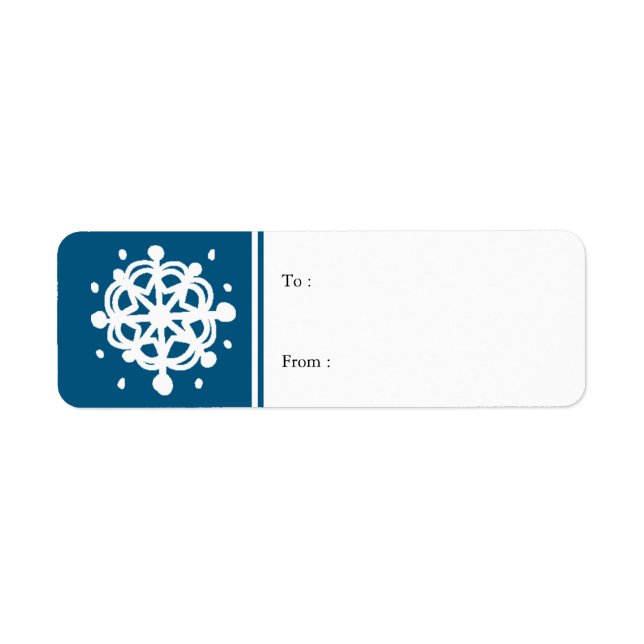 Whimsical Snowflake Gift Label (Front)