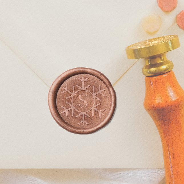 Whimsical Snowflake Monogram Wax Seal Sticker (Creator Uploaded)