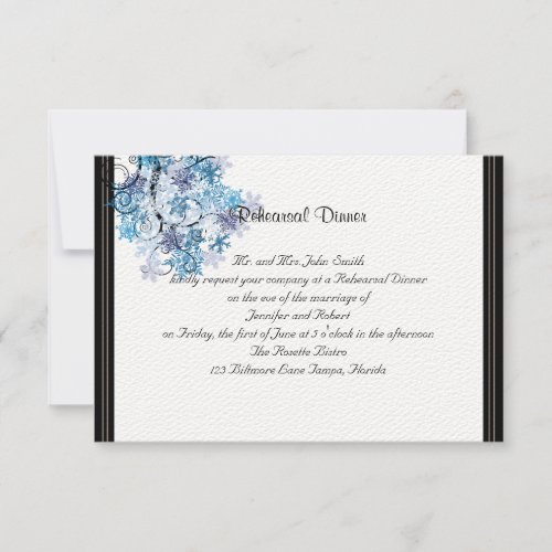 Whimsical Snowflake Tree Posh Wedding Rehearsal Invitation