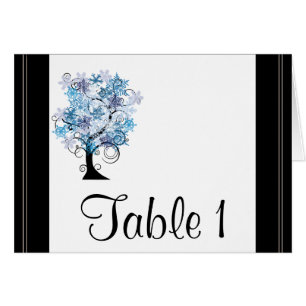 Whimsical Snowflake Tree Posh Wedding Table Number