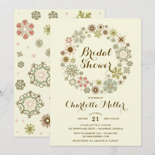 Whimsical Snowflakes Bridal Shower Invitation