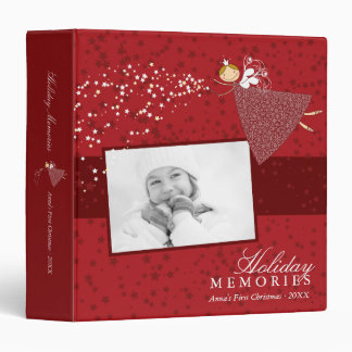 Whimsical Snowflakes Christmas Fairy Holiday Photo 3 Ring Binder