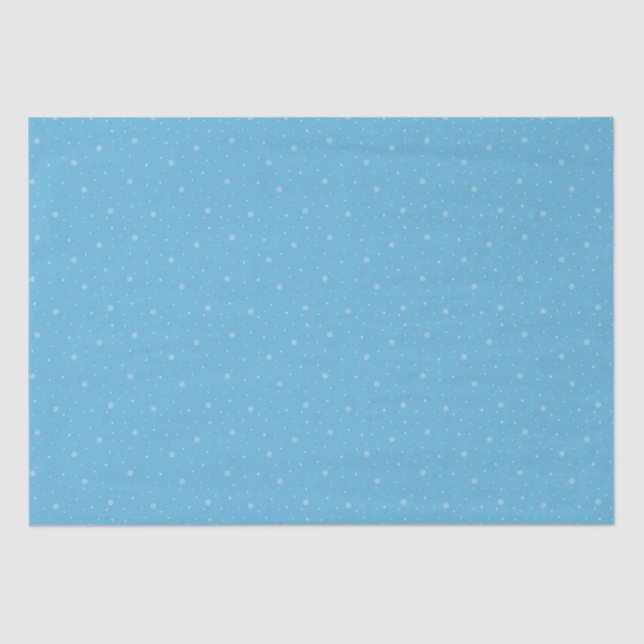 Whimsical Snowflakes Christmas Pattern in Blue Tissue Paper (Front)