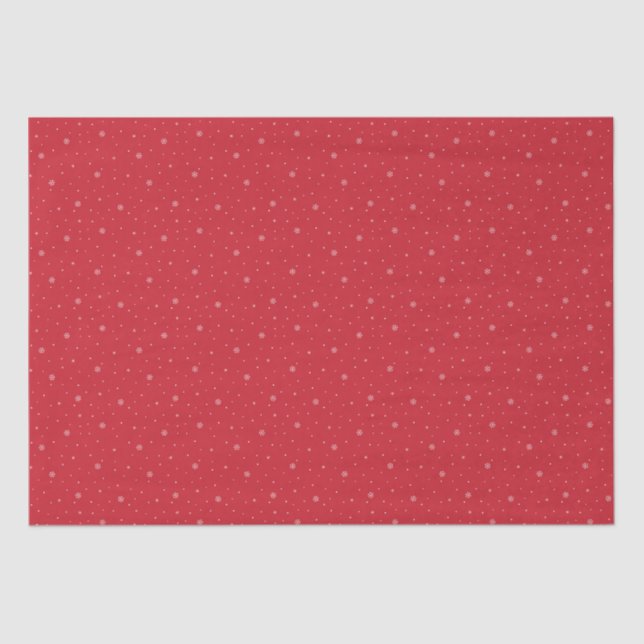 Whimsical Snowflakes Christmas Pattern in Red Tissue Paper (Front)