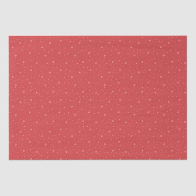 Whimsical Snowflakes Retro Christmas Pattern Red Tissue Paper (Front)