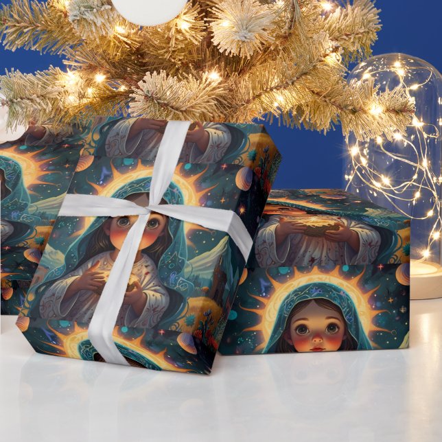 Whimsical Snowman Christmas Artwork Wrapping Paper (Holidays)