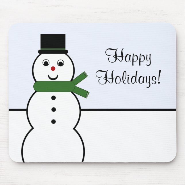 Whimsical Snowman Christmas Mousepad (Front)
