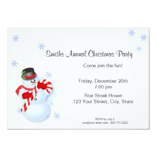 snowman christmas party invitations announcements zazzle