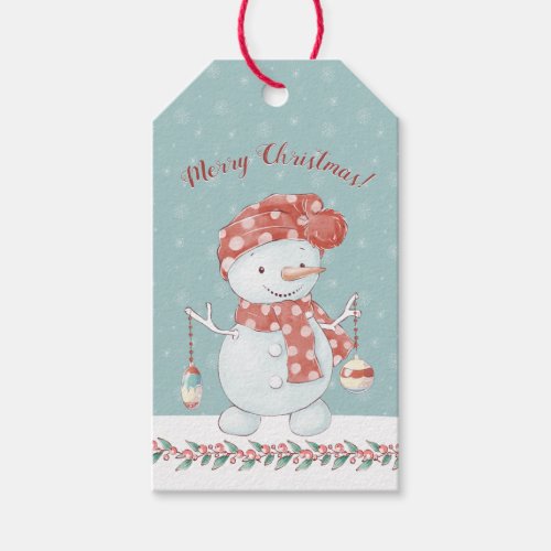 Whimsical Snowman Christmas Pop By Gift Tags